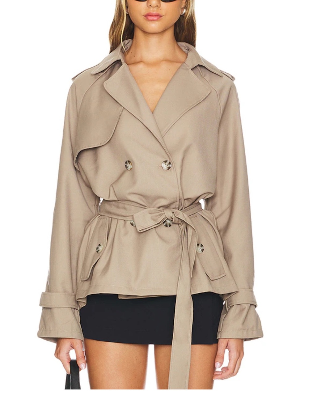 LIONESS Cropped Trench Coat